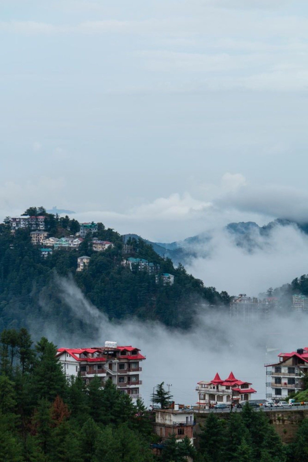 Shimla colonial architecture in pine forests